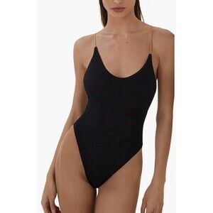 ViX Paula Hermanny Firenze Ney T Back One Piece Swimsuit Black Size Medium NWOT